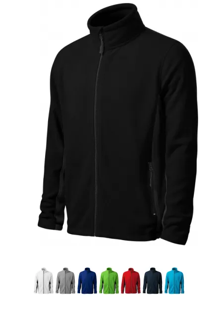 Fleece kontrastjacka för män, svart