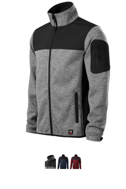 Fritidsjacka för män, ljus stickad grå