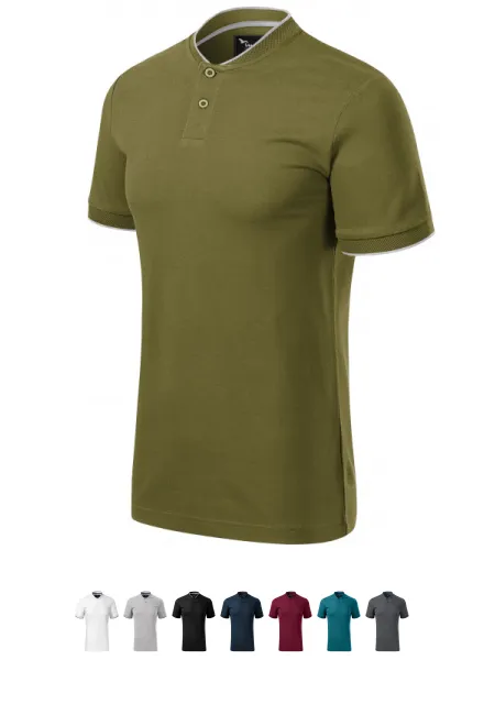 Herrpikétröja med bomberkrage, avokado