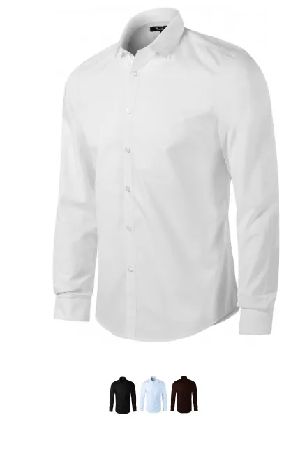 Herrskjorta med långa ärmar Slim fit, vit