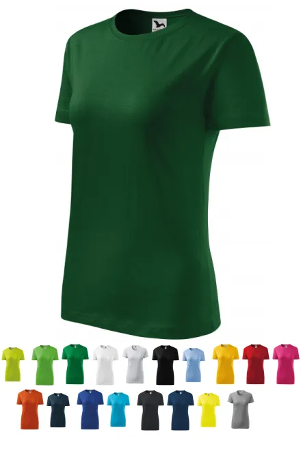 Klassisk T-shirt för damer, grön på flaska