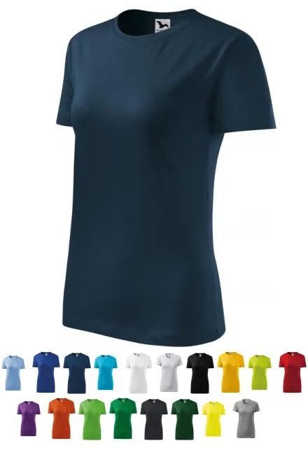 Klassisk T-shirt för damer, mörkblå