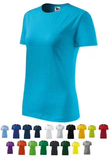 Klassisk T-shirt för damer, turkos