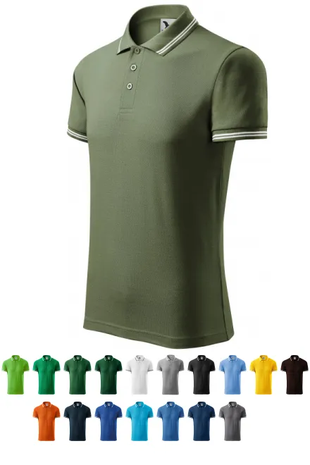 Kontrastpolotröja för män, khaki