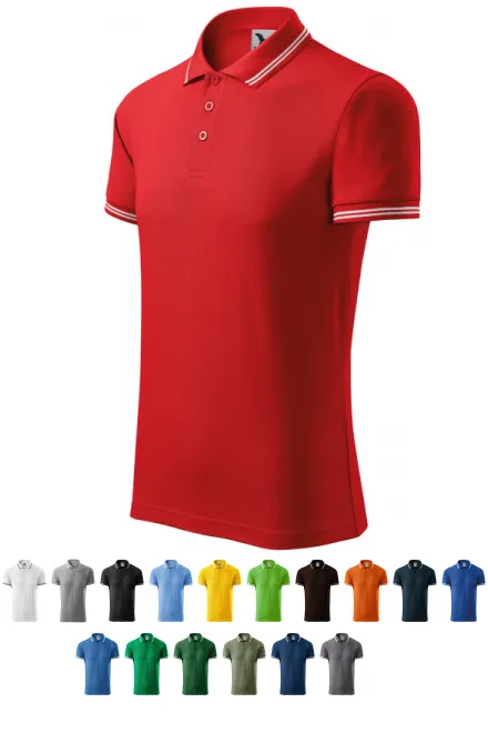 Kontrastpolotröja för män, röd