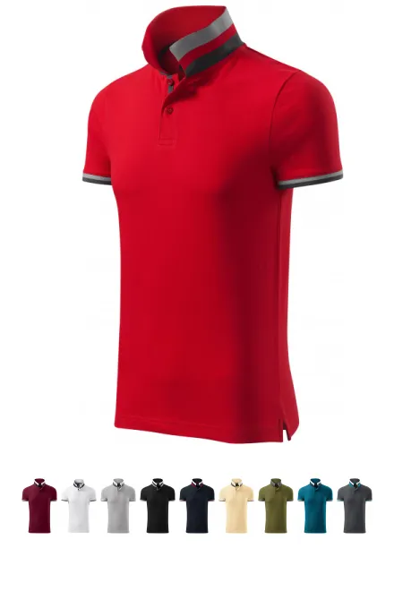 Polotröja för män med krage upp, formula red