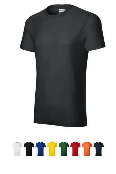 Slitstark herr-T-shirt tyngre, ebenholts grå