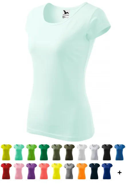 T-shirt dam med mycket korta ärmar, isgrönt