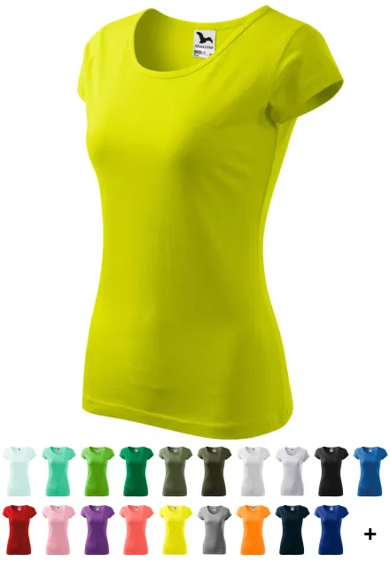 T-shirt dam med mycket korta ärmar, limegrön