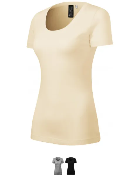 T-shirt dam tillverkad av merinoull, mandel