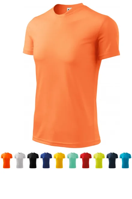 T-shirt med asymmetrisk ringning, neon mandarin