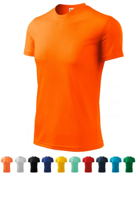 T-shirt med asymmetrisk ringning, neon orange
