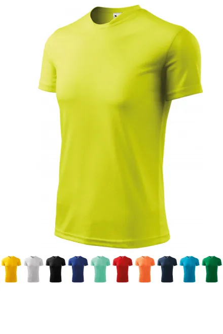 T-shirt med asymmetrisk ringning, neon yellow