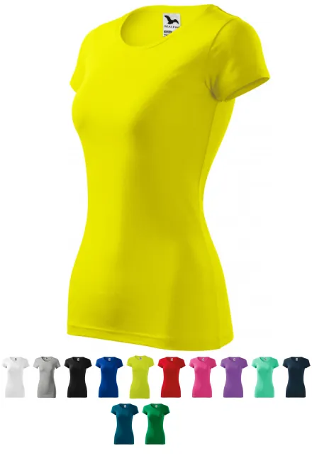 T-shirt med smal passform för damer, citrongul