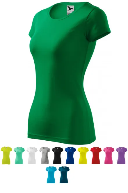 T-shirt med smal passform för damer, gräsgrön