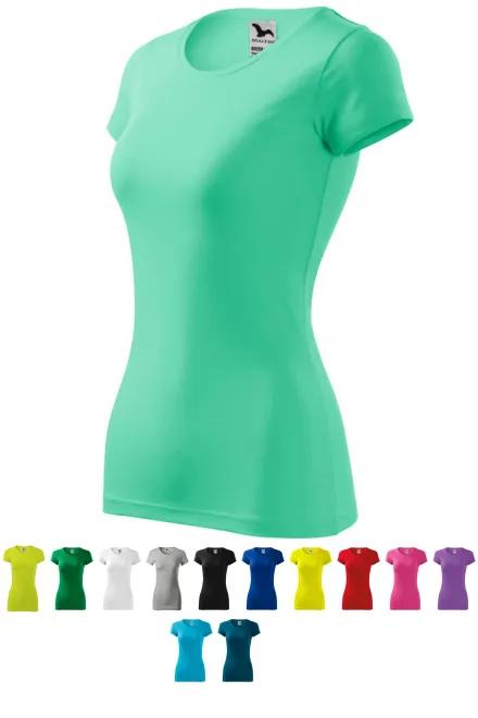 T-shirt med smal passform för damer, mynta
