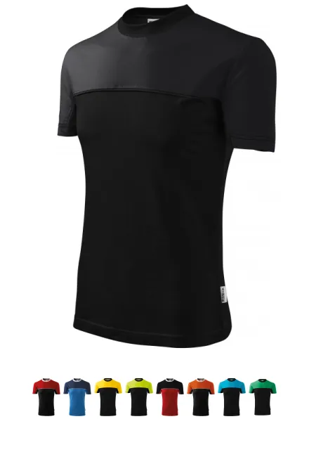 Två färger bomullst-shirt, ebenholts grå
