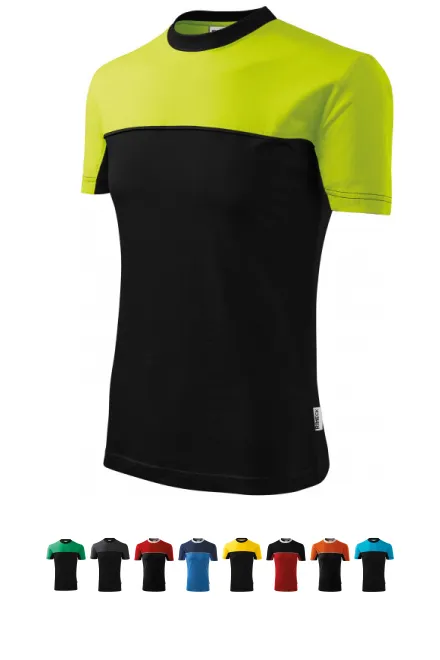 Två färger bomullst-shirt, limegrön