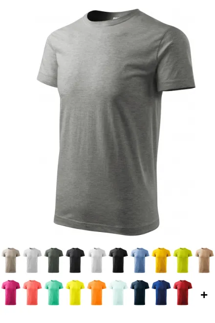 Unisex högre vikt T-shirt, mörkgrå marmor