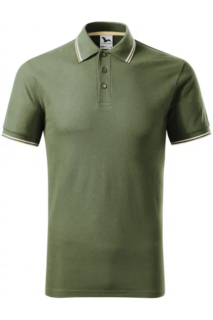Klassisk pikétröja för män - khaki, S
