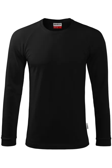 Kontrast-T-shirt för män med långa ärmar - svart, L