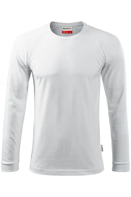 Kontrast-T-shirt för män med långa ärmar - vit, L