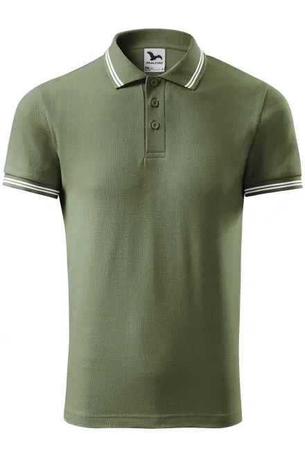Kontrastpolotröja för män - khaki, S