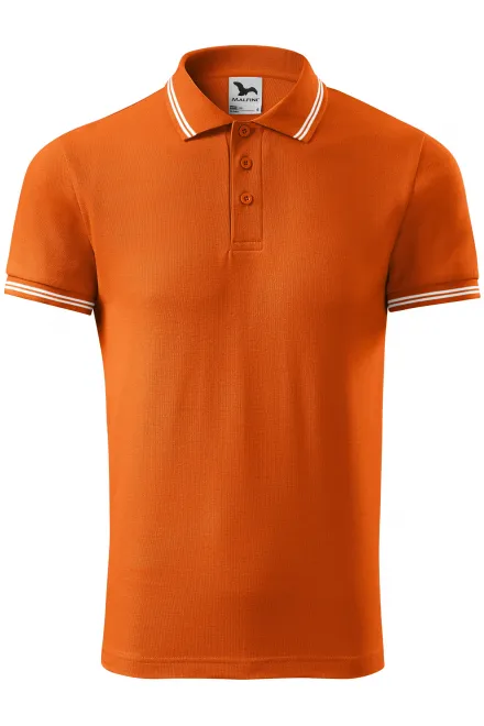 Kontrastpolotröja för män - orange, S