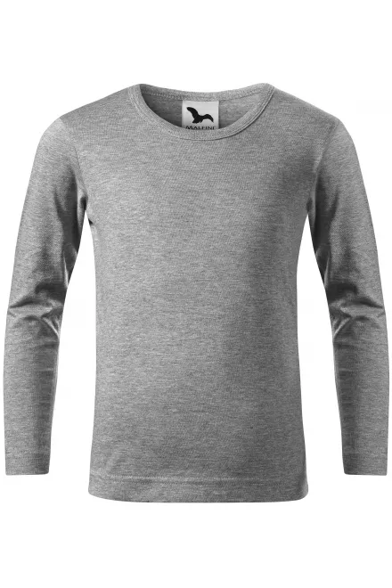 Långärmad T-shirt för barn - mörkgrå marmor, 158 cm / 12 år