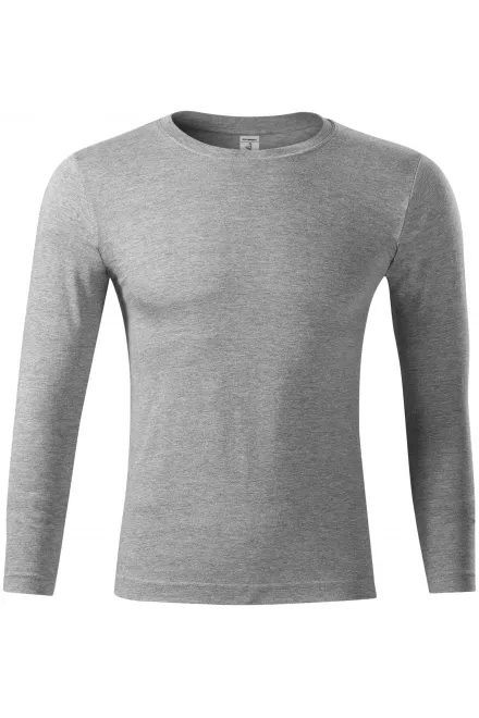 Lätt T-shirt med långa ärmar - mörkgrå marmor, L