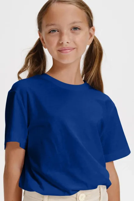 Barns enkla T-shirt, kungsblå