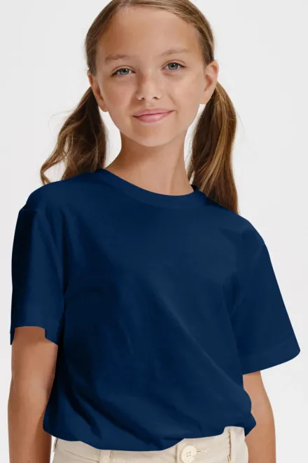 Barns enkla T-shirt, midnattsblå