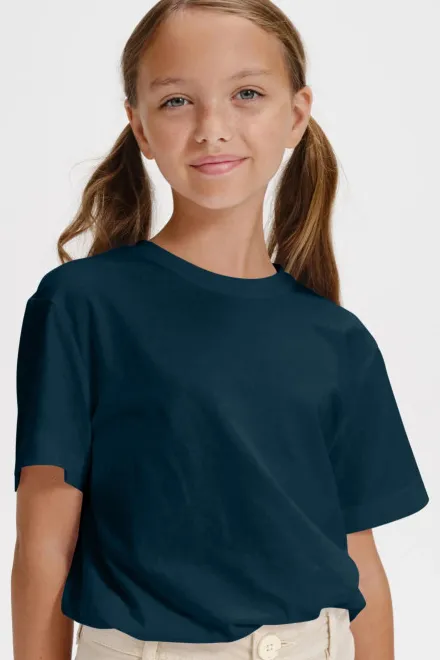 Barns enkla T-shirt, mörkblå