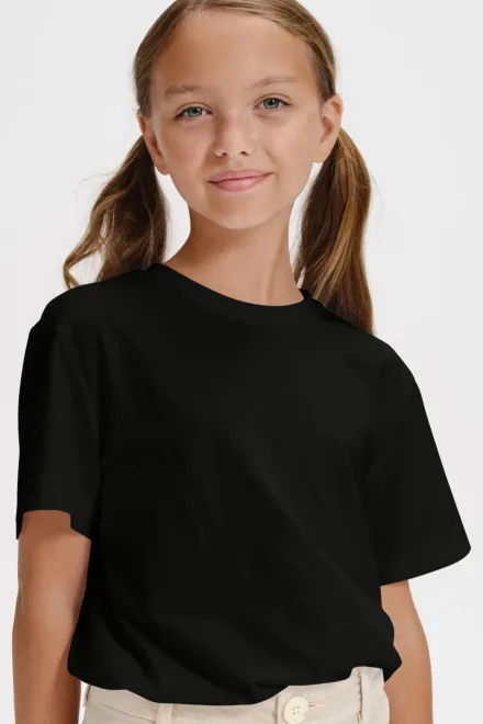 Barns enkla T-shirt, svart