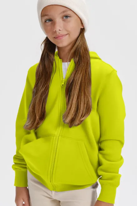 Barntröja med huva, limegrön