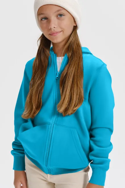 Barntröja med huva, turkos