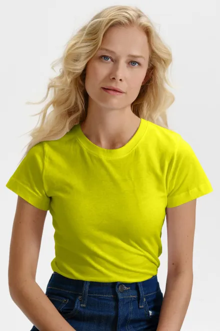 Dam enkel T-shirt, citrongul