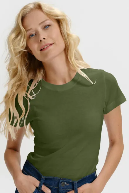 Dam enkel T-shirt, khaki