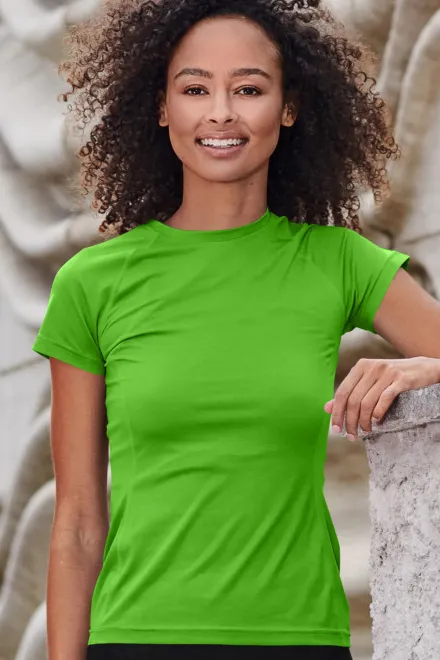 Dam T-shirt för sport, äppelgrön