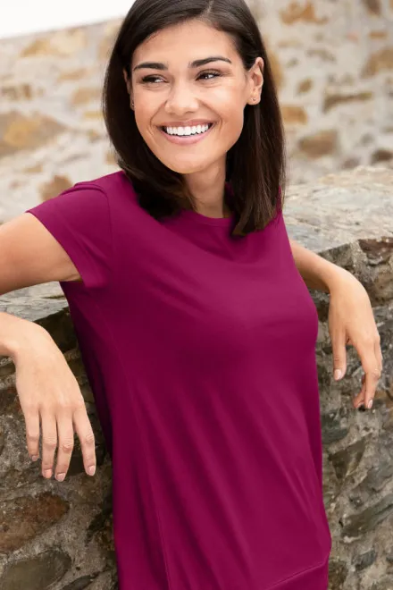 Damer trendig T-shirt, fuchsia