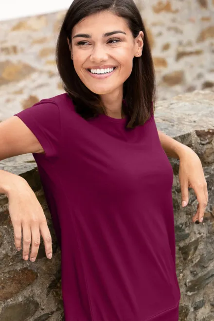 Damer trendig T-shirt, fuchsia