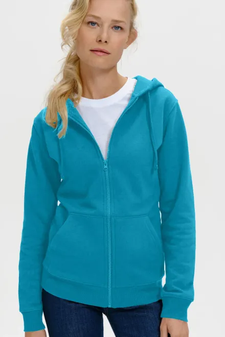 Damtröja med huva, turkos