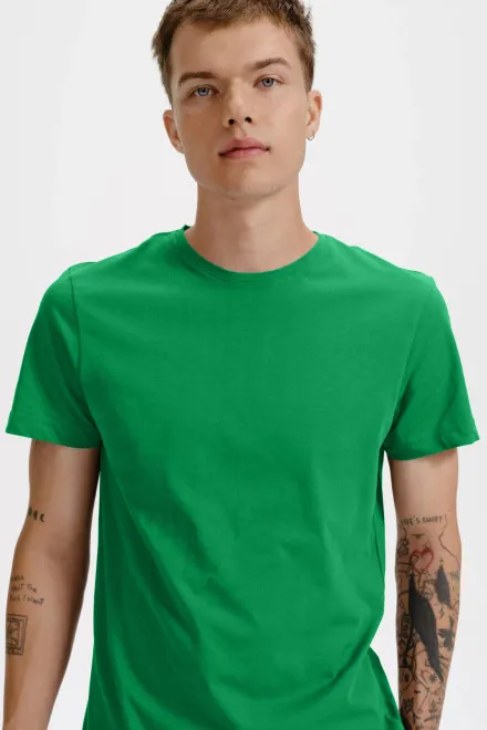 Ekologisk bomullst-shirt herr, gräsgrön