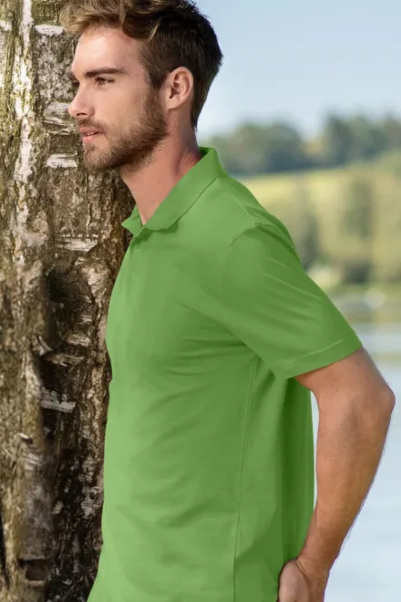 Enkel polotröja för män, ärtgrön