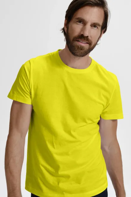 Enkel T-shirt för män, citrongul