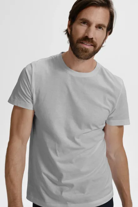 Enkel T-shirt för män, ljusgrå marmor