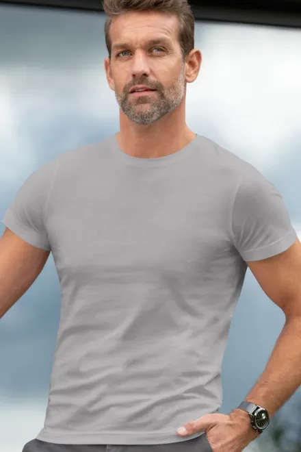 Exklusiv herr-T-shirt, silvergrå