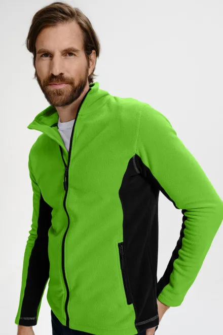 Fleece kontrastjacka för män, äppelgrön Fleece kontrastjacka för män, äppelgrön