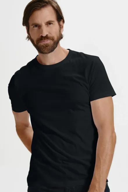 Herr-t-shirt gjord av GRS-bomull, svart