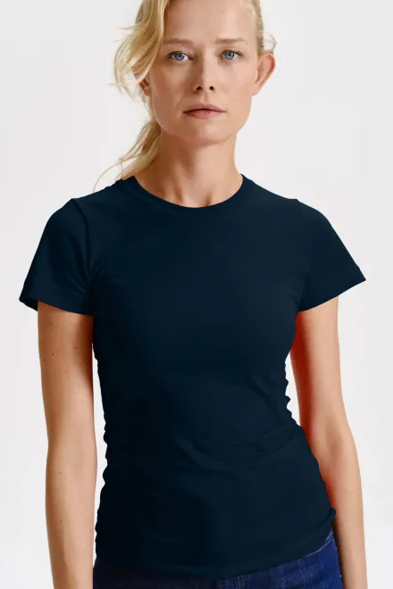 Klassisk T-shirt för damer, mörkblå